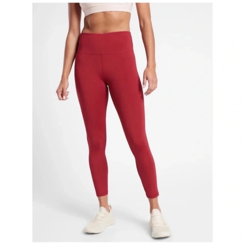 Athleta decadent red elevation train 7/8 tight sz xs